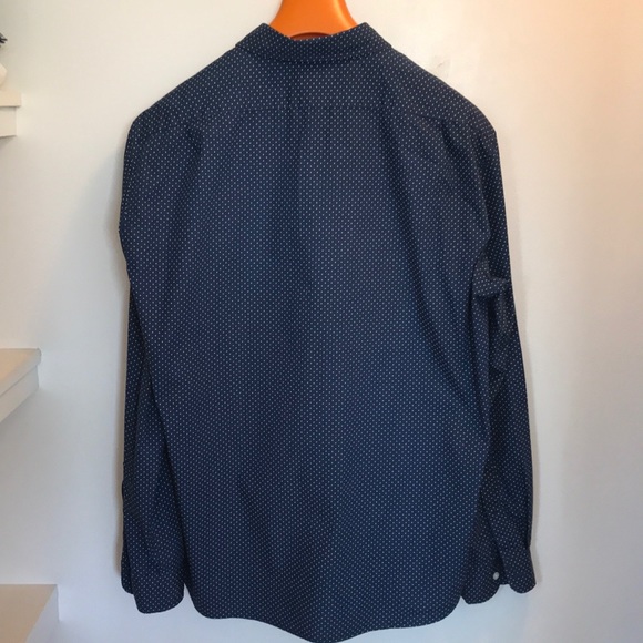 J. Crew Navy + White Polka Dot Slim Fit Shirt XL - Picture 5 of 7